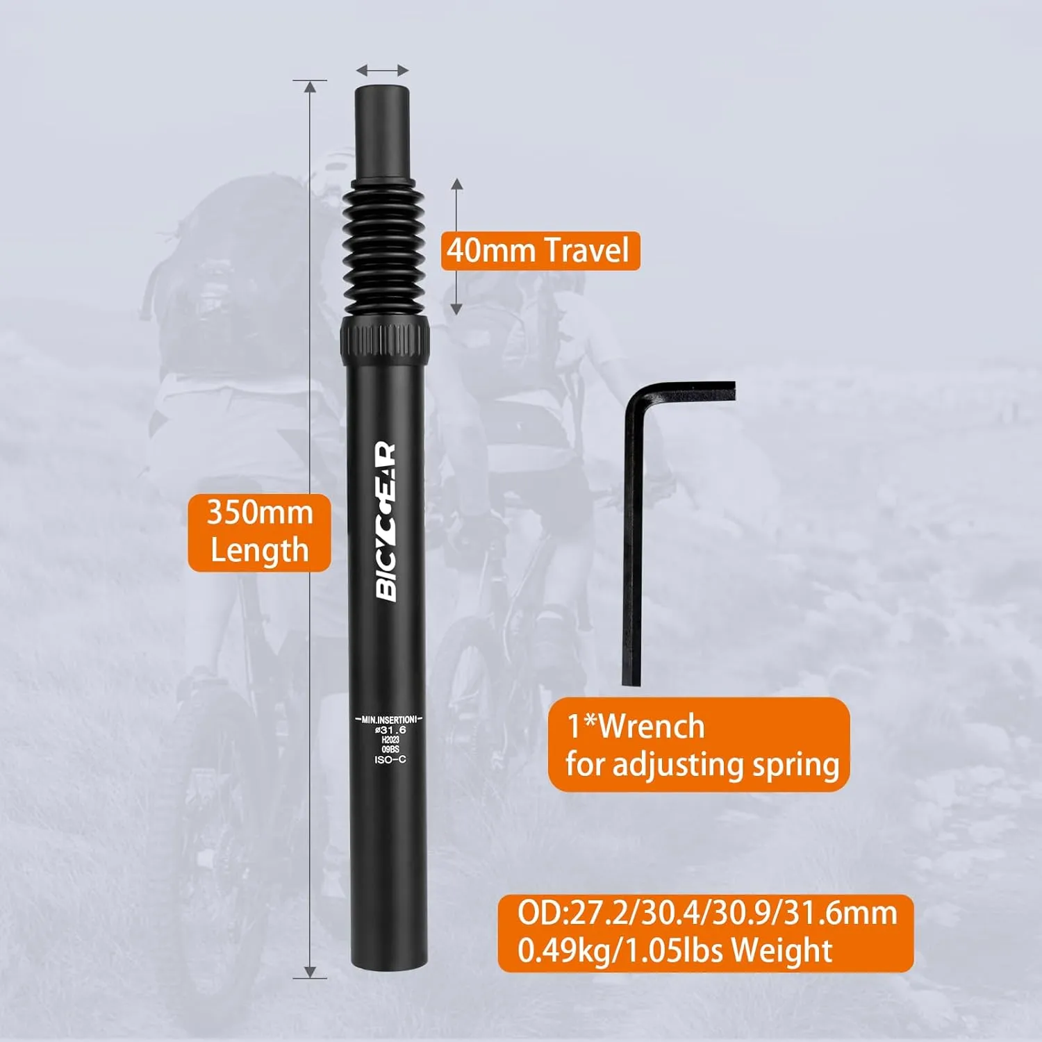 Suspension Seatpost 27.2/30.4/30.9/31.6 Bike Seat Posts with Suspension Headless Bicycle Seat Shock Absorber