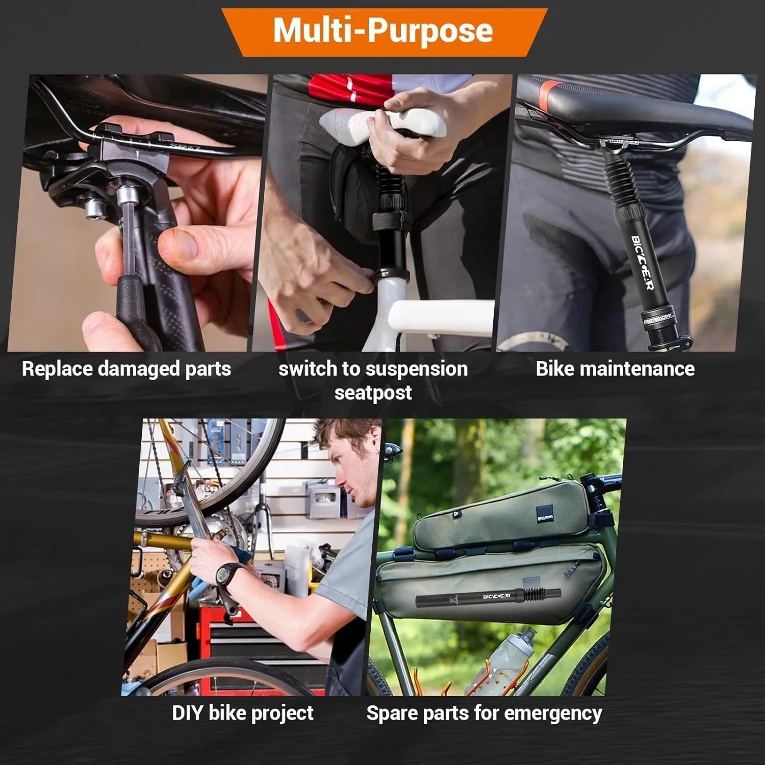 Suspension Seatpost 27.2/30.4/30.9/31.6 Bike Seat Posts with Suspension Headless Bicycle Seat Shock Absorber