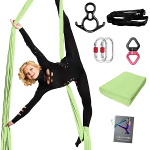 Swing Guide Silks FITNESS Chic Yoga Kit for Outstanding support Hardware Gymnastics Stretch Aerial for Aerial Silks Aerial with Set PRIOR Yards Yoga Low Hammock Professional Home Starter 9/15/20 Silk Fabric Set Thicker