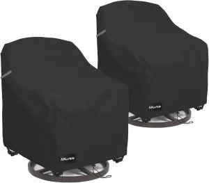Swivel Patio Chair Covers 2 Pack,Waterproof Heavy Duty Outdoor Chair Covers,Patio Swivel Chair Covers for Outdoor Furniture (30 W x 34 D x 38.5 H inches)Black.