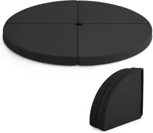 Tangkula Pole Dance Mat, Foldable Round Crash Mat with EPE Foam Padding & PU Cover, Protective Fall Safety Cushion for Home, Gym, Yoga Exercise
