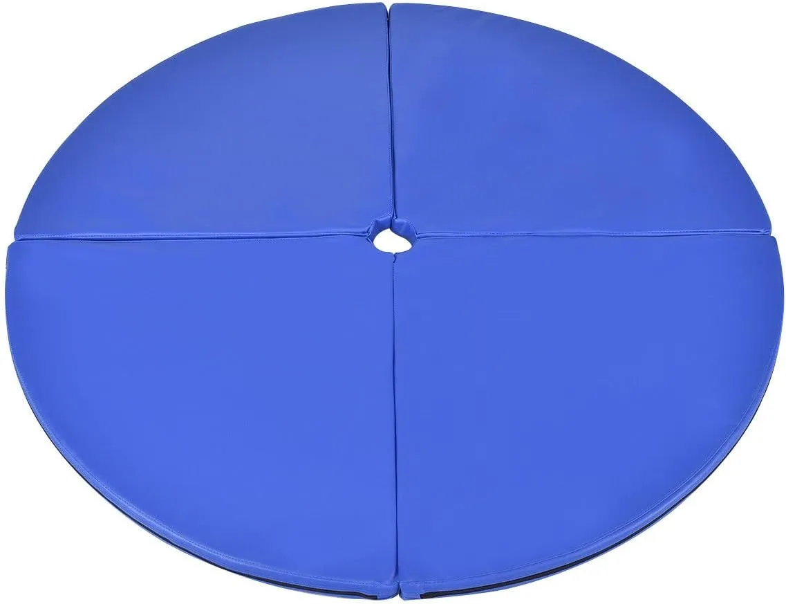 Tangkula Pole Dance Mat, Foldable Round Crash Mat with EPE Foam Padding & PU Cover, Protective Fall Safety Cushion for Home, Gym, Yoga Exercise