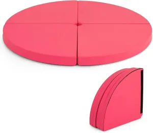 Tangkula Pole Dance Mat, Foldable Round Crash Mat with EPE Foam Padding & PU Cover, Protective Fall Safety Cushion for Home, Gym, Yoga Exercise