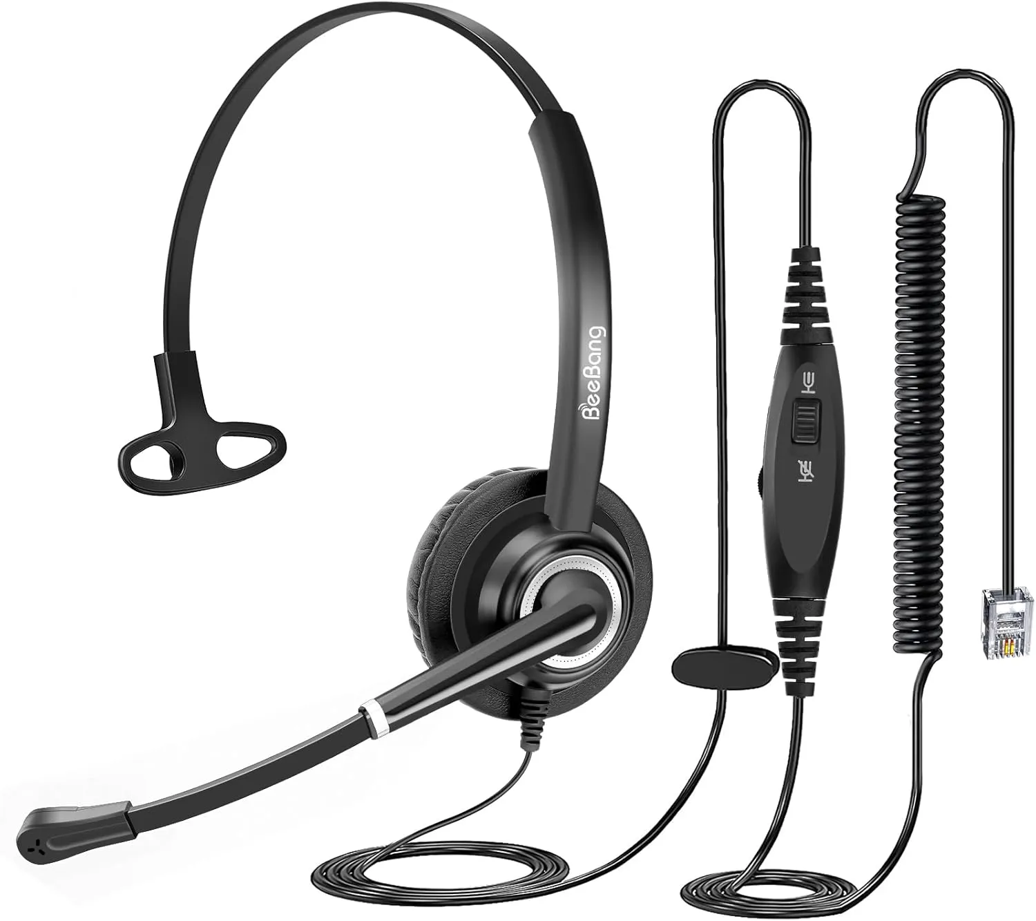 Telephone Headset with Microphone Noise Canceling for Office Landline Deskphone, with Mic Mute Volume Controller, Mono RJ9 Phone Headset for Call Center Avaya Polycom Nortel