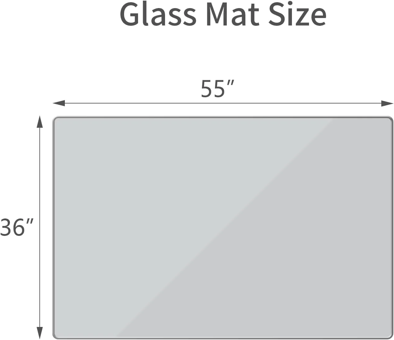 [Tempered Glass] 36" x 55" Glass Chair Mat, Heavy Duty Hard Floor Mat with Round Corner and Polished Edge, Office Chair Mat for Carpet Office Home Hardwood Floor Desk