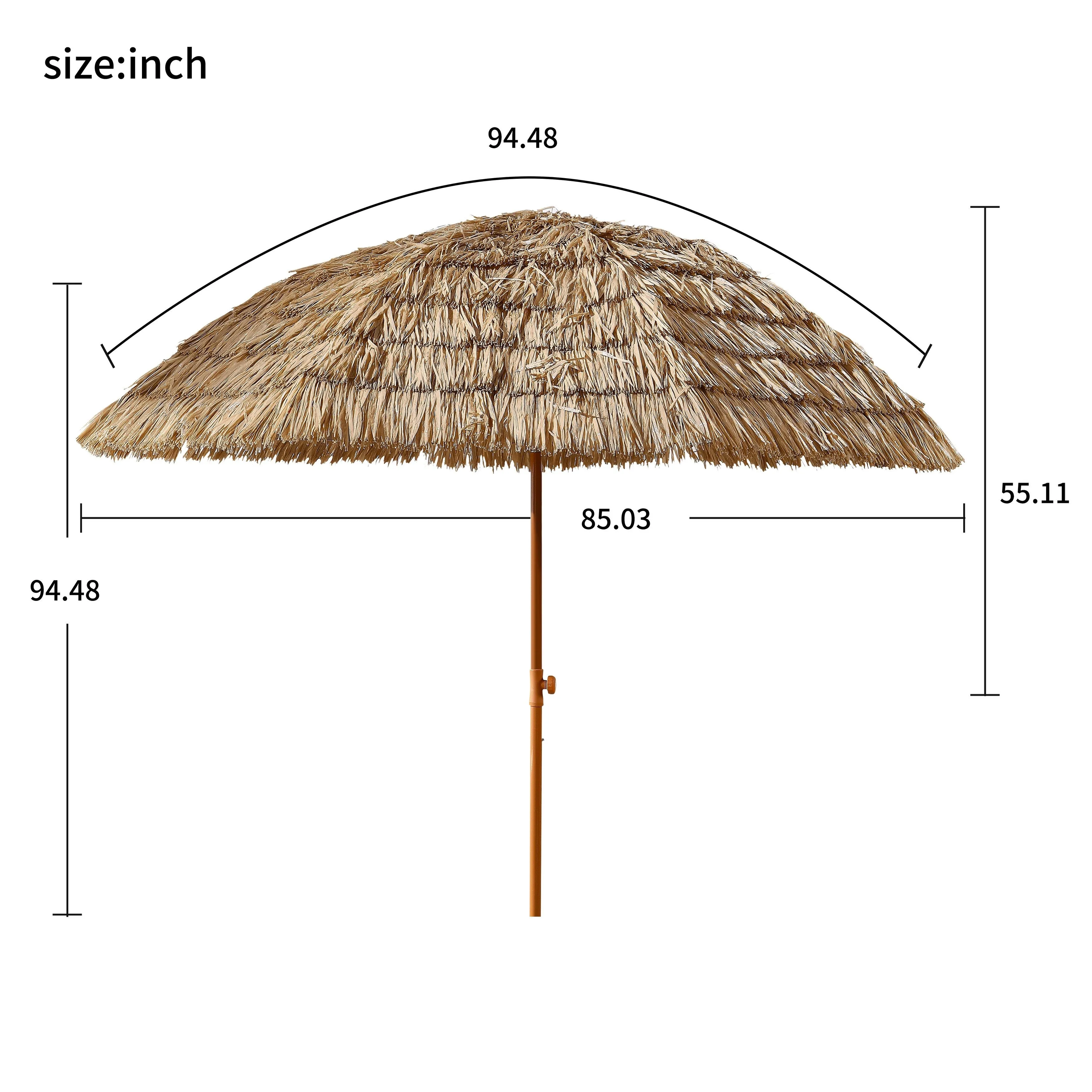 Thatched Patio Outdoor Tiki Umbrella Hot Tiki Hut Hawaiian Grass Skirt Beach Umbrella Straw Umbrella with Paraparafia