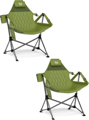 TIMBER RIDGE Hammock Camping Chair, Oversized Swinging Chair with Adjustable Back and Seat Height, Portable Folding Rocking Camping Chair for Outdoor Lawn, Backyard and Patio, Supports 400lbs