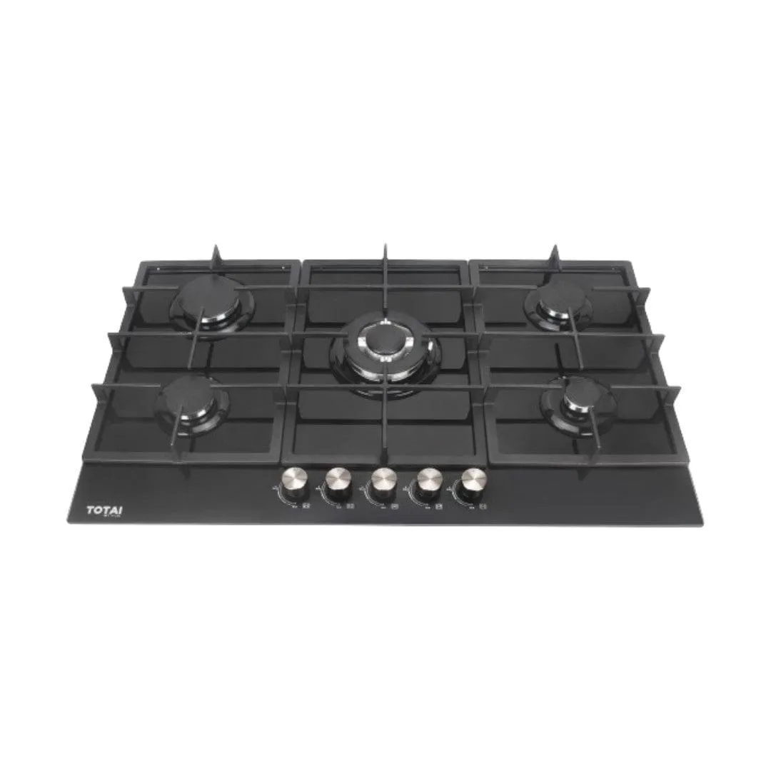 Totai 90CM Black 5 Burner Gas Hob 03/TS5BNR