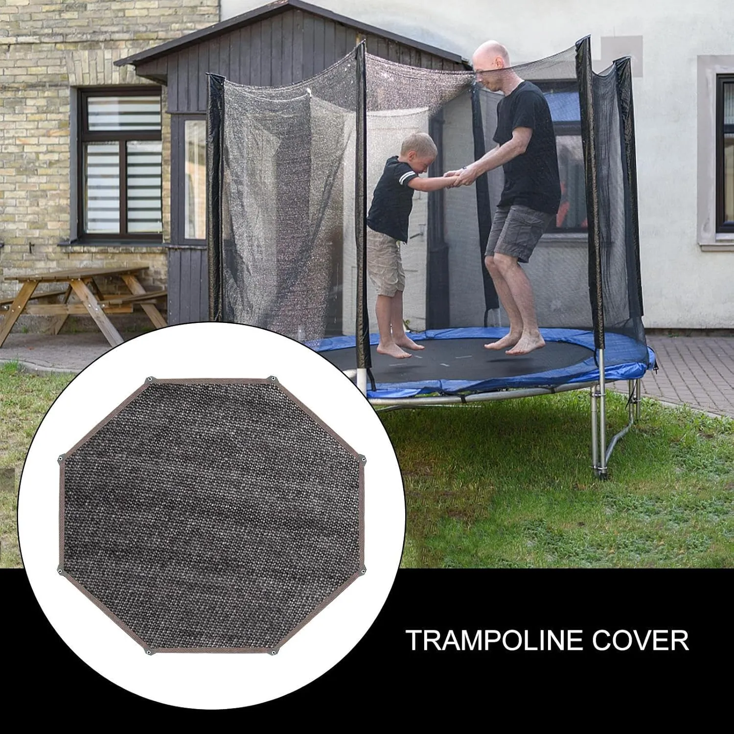 Trampoline Roof,Canopy Awning Trampoline Sun Protection | Waterproof Foldable Sunblock Shade Cloth for Patio Backyard Garden