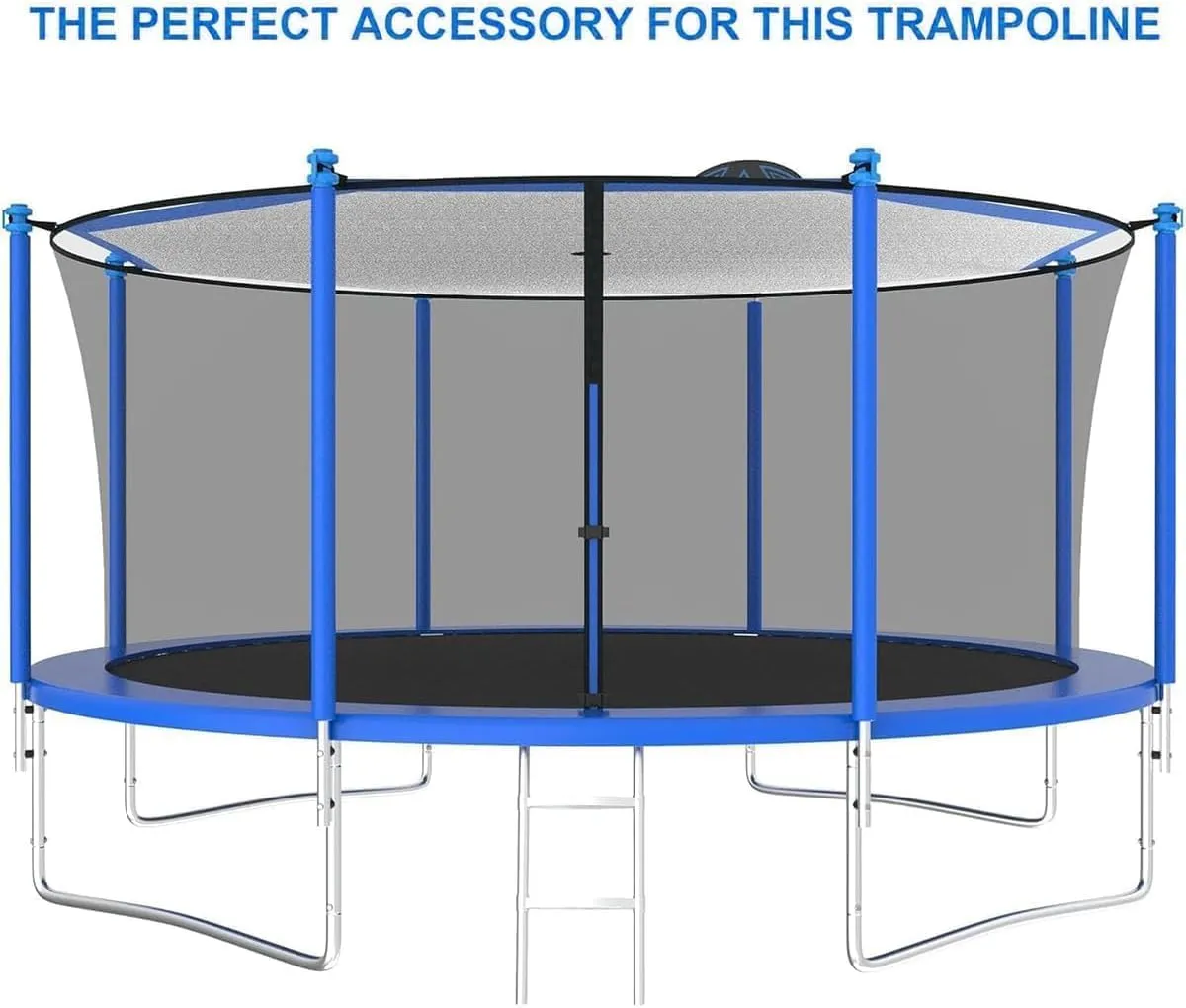 Trampoline Shade Cover 6/8/10/12/14/16ft Sun-Protection Waterproof Trampolines Canopy Anti-UVTrampolines Sunshade Accessories for Backyard Playground 6/8/12 Poles Easy Install (16FT)
