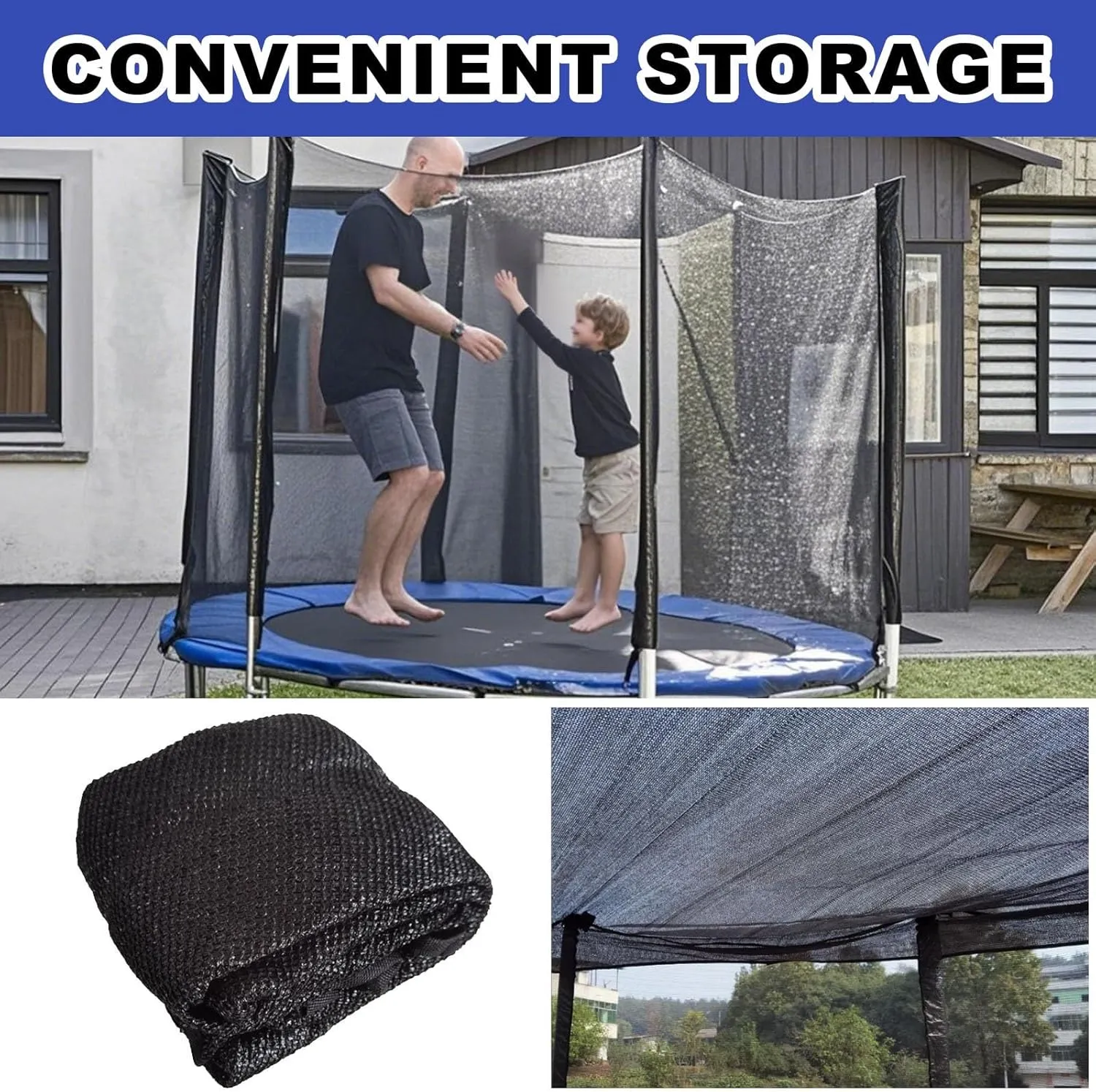 Trampoline Shade Cover, 6ft 8ft 10ft 12ft 14ft Trampoline Cover, Sun Protection Trampoline Tent, Easy to Install Trampoline Top Cover for Outdoor Backyard(6ft-6)