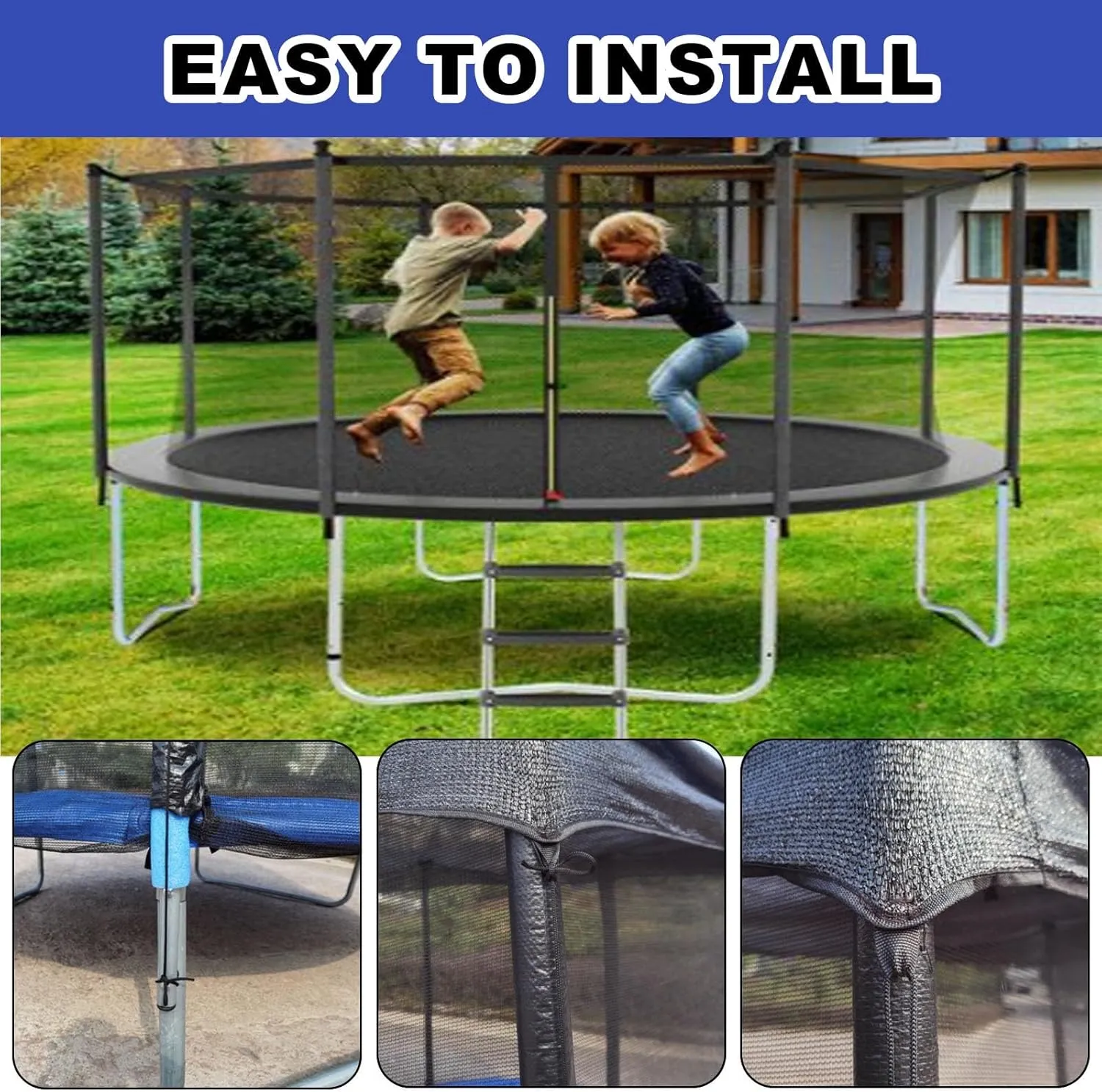 Trampoline Shade Cover, 6ft 8ft 10ft 12ft 14ft Trampoline Cover, Sun Protection Trampoline Tent, Easy to Install Trampoline Top Cover for Outdoor Backyard(6ft-6)
