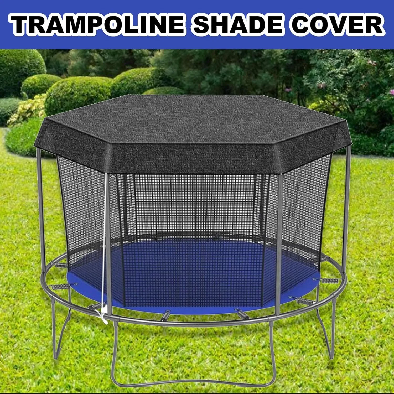 Trampoline Shade Cover, 6ft 8ft 10ft 12ft 14ft Trampoline Cover, Sun Protection Trampoline Tent, Easy to Install Trampoline Top Cover for Outdoor Backyard(6ft-6)