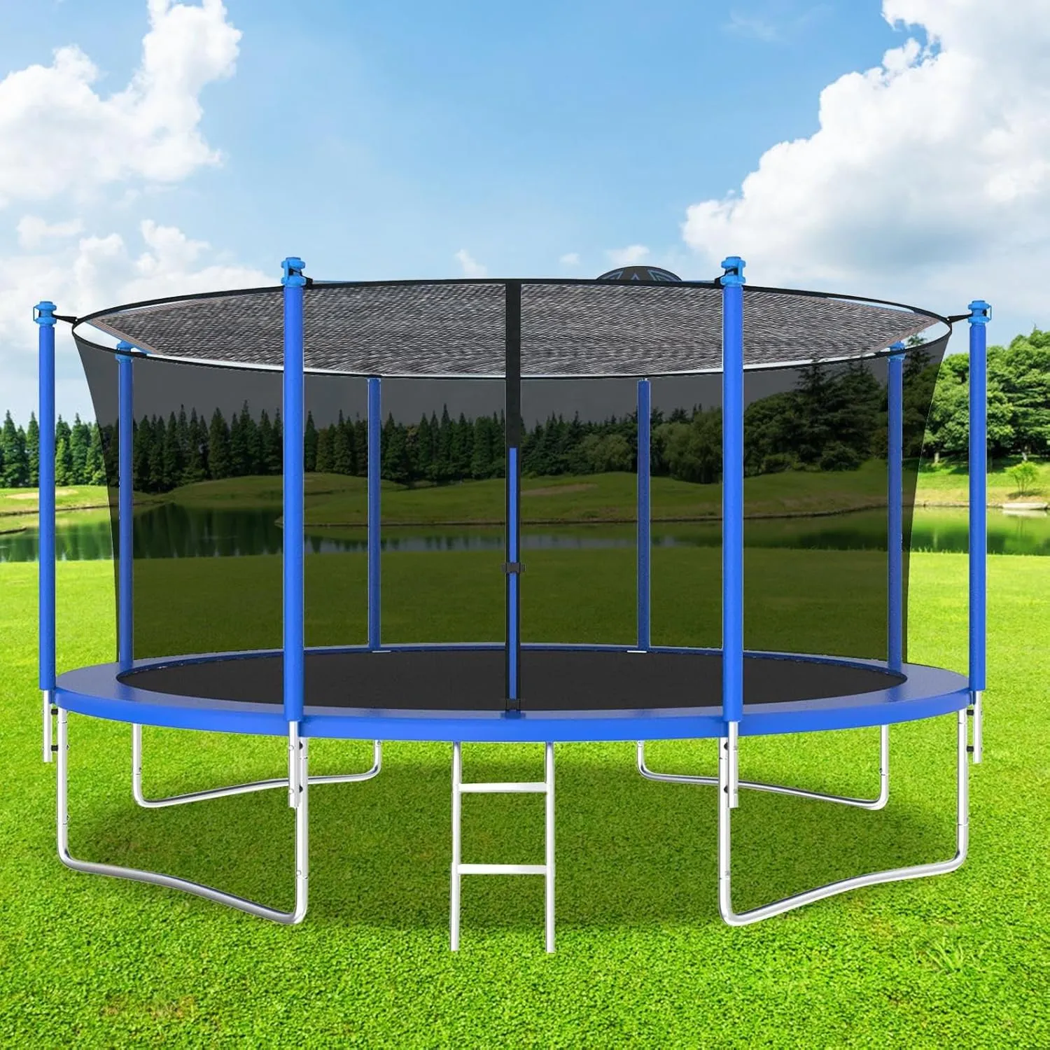Trampoline Shade Cover, Trampolines Tent Cover, UV Protection Trampoline Canopy Sunshade, Foldable Tear Resistant Tent Shade Cloth for Outdoors Sports and Garden