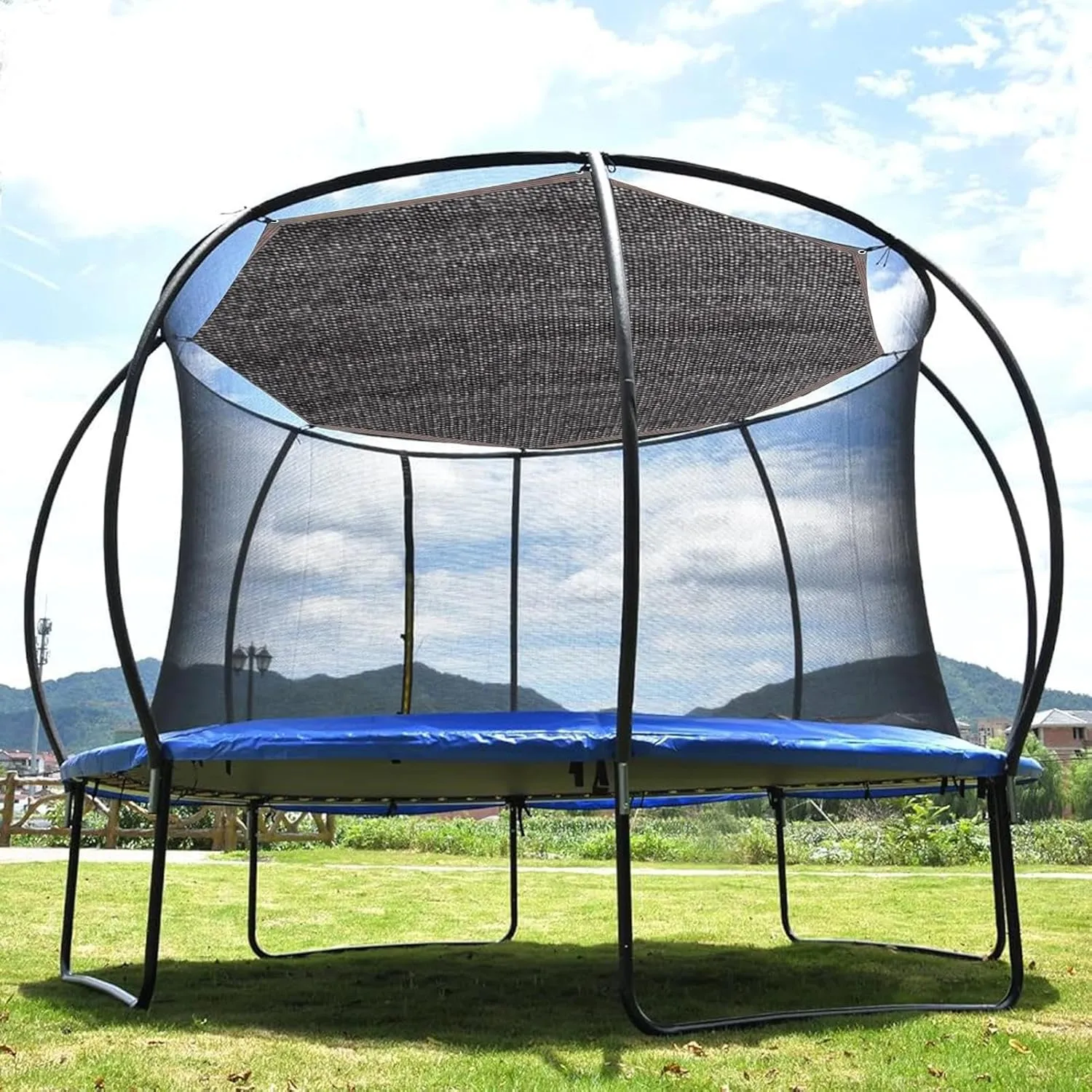 Trampoline Shade Cover, Trampolines Tent Cover, UV Protection Trampoline Canopy Sunshade, Foldable Tear Resistant Tent Shade Cloth for Outdoors Sports and Garden