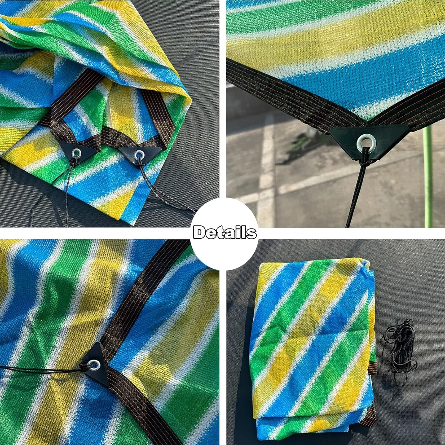 Trampoline Shade Cover,New Protection Trampoline Tent Cover,Sun Protection Trampolines Canopy Net Sunshade Accessories for Backyard Playground(10FT - 6 Poles)