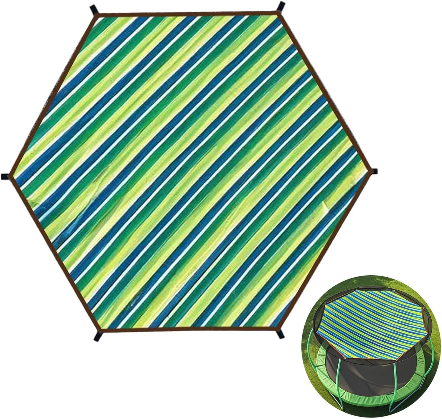 Trampoline Shade Cover,New Protection Trampoline Tent Cover,Sun Protection Trampolines Canopy Net Sunshade Accessories for Backyard Playground(10FT - 6 Poles)