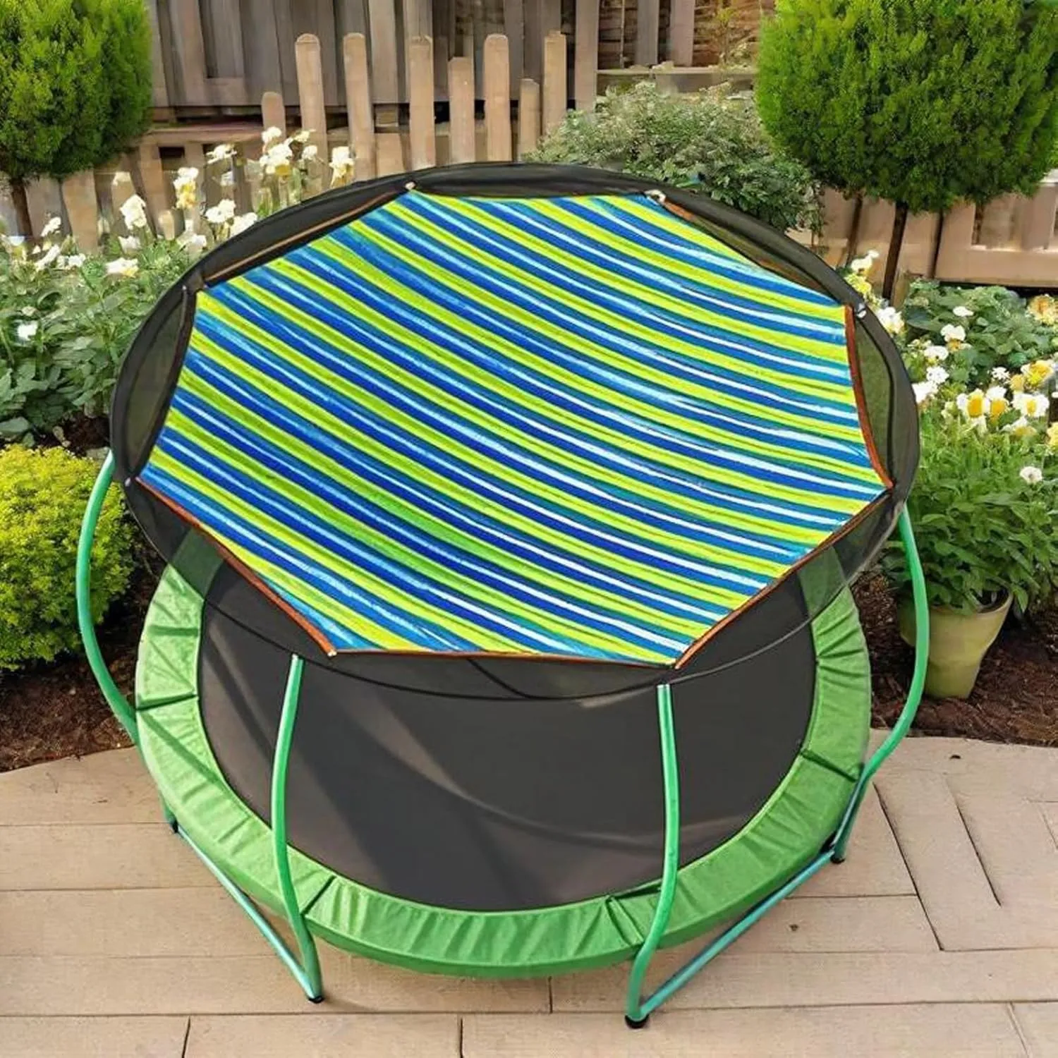 Trampoline Shade Cover,New Protection Trampoline Tent Cover,Sun Protection Trampolines Canopy Net Sunshade Accessories for Backyard Playground(10FT - 6 Poles)