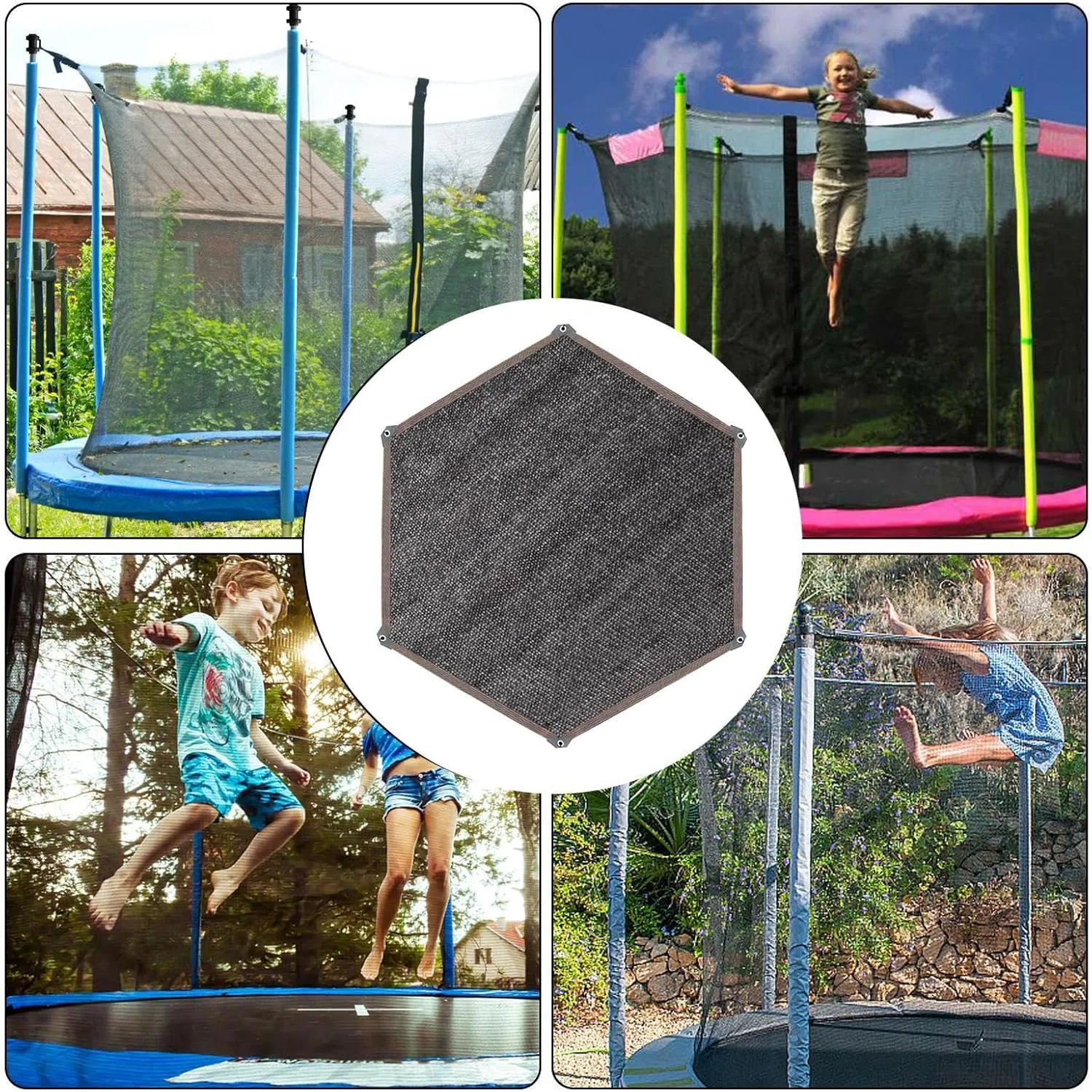 Trampoline Sun Shade Cover - Canopy Awning Trampoline Sun Protection Rain Cover For Trampoline Waterproof Foldable Sunblock Shade Cloth For Patio Backyard Garden