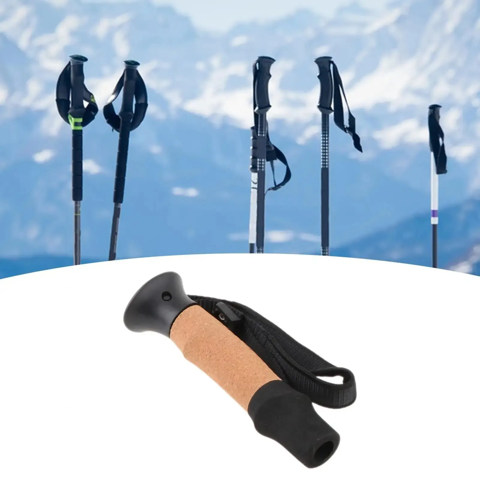 Trekking Pole Handle Adapter with Hand Strap - Durable Anti-Slip Walking Stick for Travel and Outdoor Camping