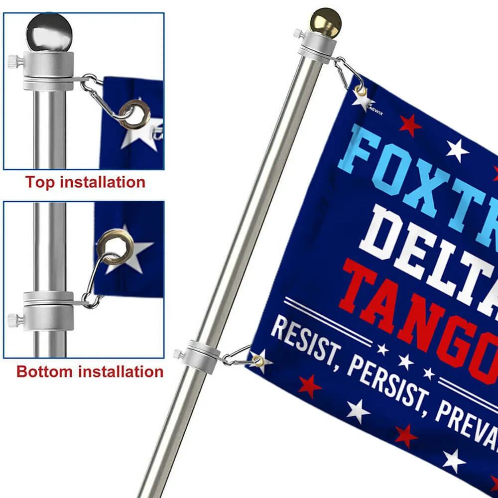 Trump Foxtrot Delta Tango Resist Persist Prevail Anti Trump Grommet Flag TQN4924TNB