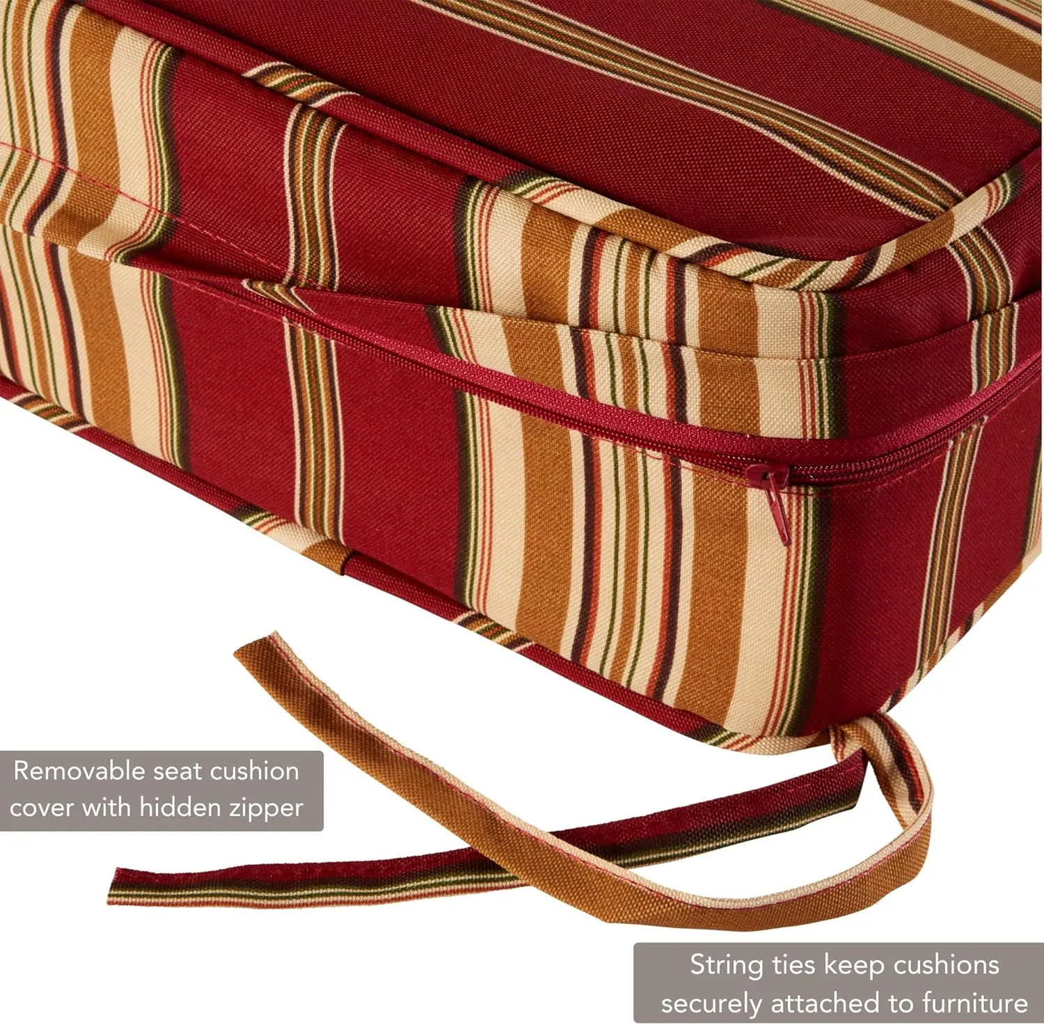 Tuscan Stripe Outdoor 2-piece Deep Seat Cushion Set