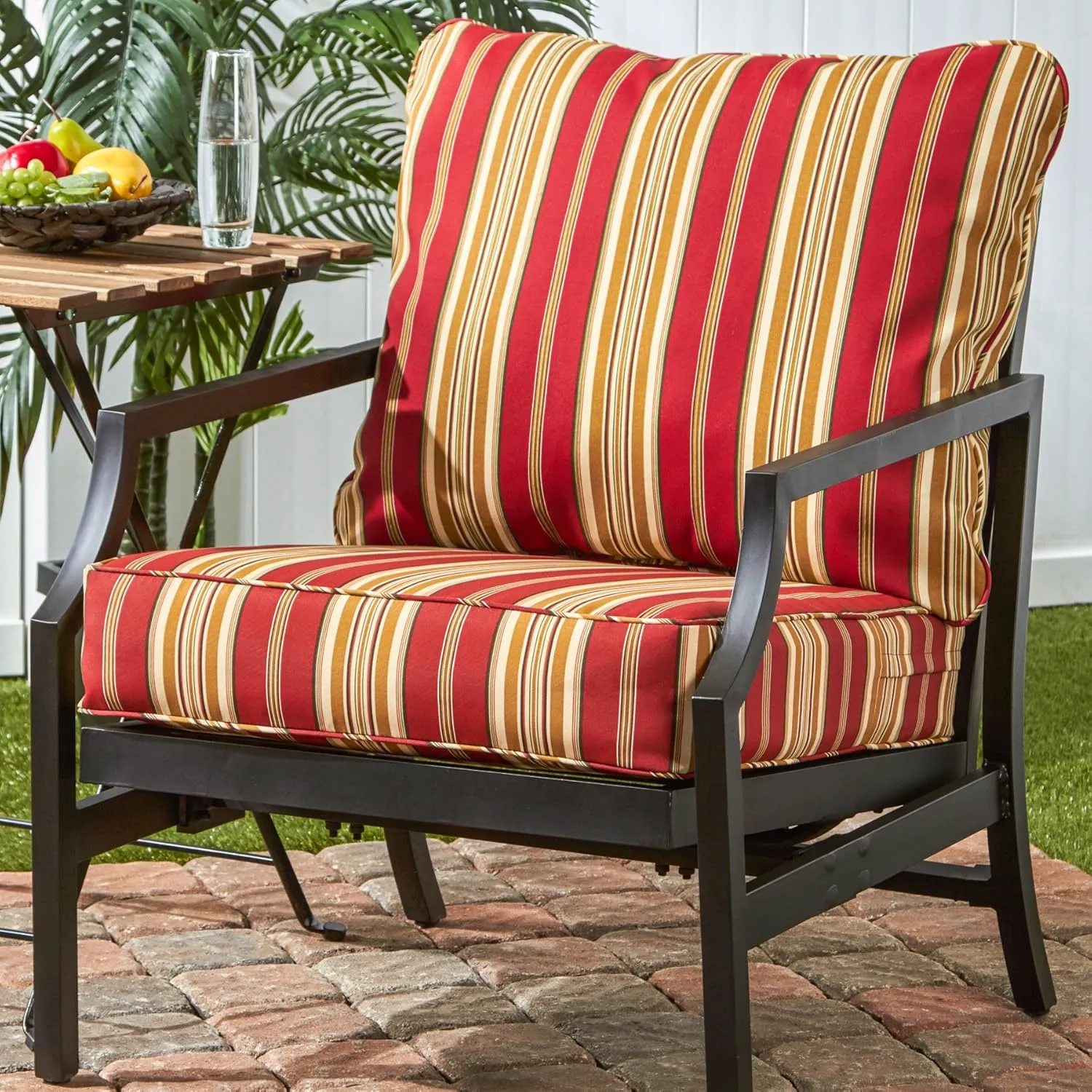Tuscan Stripe Outdoor 2-piece Deep Seat Cushion Set