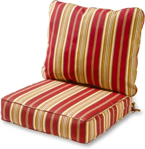 Tuscan Stripe Outdoor 2-piece Deep Seat Cushion Set