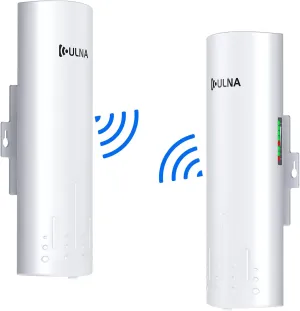 Ulna Point to Point Wireless Bridge: 5.8GHz 1Gbps High-Speed Point-to-Point WiFi Extender – 3km Range, 16dBi Antenna, IP65 Waterproof, Plug & Play, Ideal for Barn, Garage, Shop