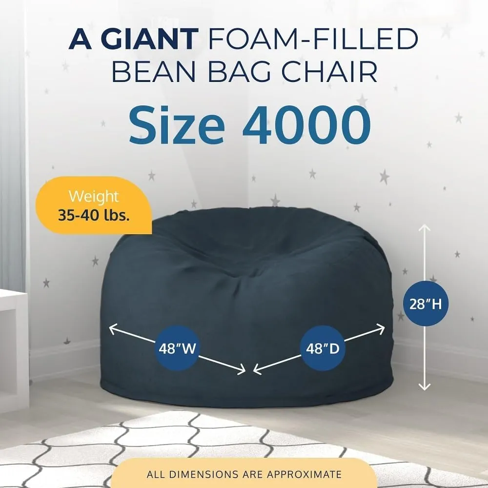 ULTIMATE SACK 4ft Bean Bag Chair, Oversize Bean Bag Chair for Adults, Comfy Chair Bean Bag Couch Lounge Sofa Loveseat Furniture | Cloud Suede