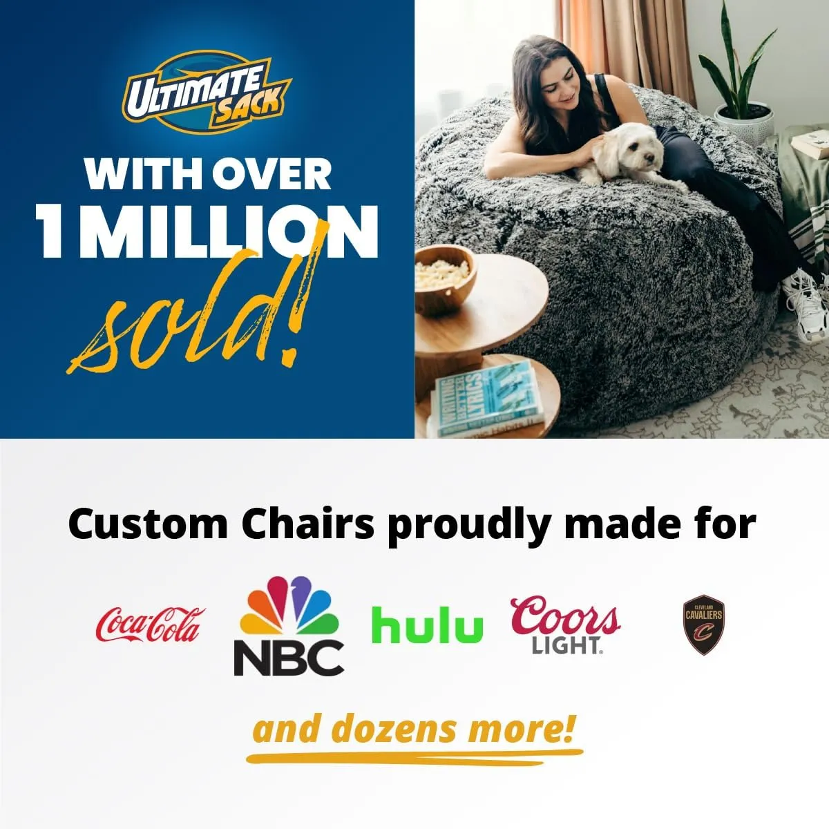 ULTIMATE SACK 6ft Bean Bag Chair & Footstool, Oversize Bean Bag Chair for Adults, Comfy Chair Bean Bag Couch Lounge Sofa Loveseat Furniture | Black Suede