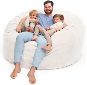 ULTIMATE SACK 6ft Bean Bag Chair, Oversize Bean Bag Chair for Adults, Comfy Chair Bean Bag Couch Lounge Sofa Loveseat Furniture | Alabaster Bouchon