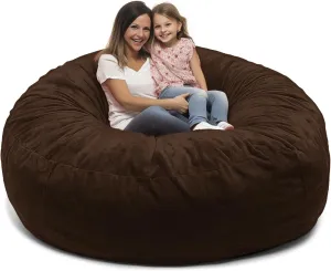 ULTIMATE SACK 6ft Bean Bag Chair, Oversize Bean Bag Chair for Adults, Comfy Chair Bean Bag Couch Lounge Sofa Loveseat Furniture | Brown Fur