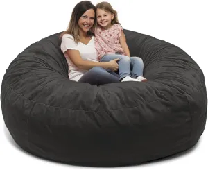 ULTIMATE SACK 6ft Bean Bag Chair, Oversize Bean Bag Chair for Adults, Comfy Chair Bean Bag Couch Lounge Sofa Loveseat Furniture | Grey Suede