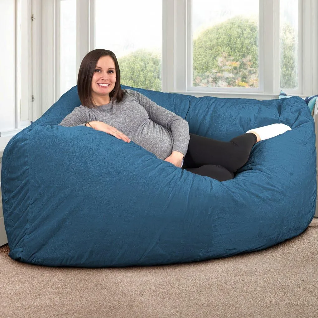 ULTIMATE SACK Corner Bean Bag Chair, Oversize Bean Bag Chair for Adults, Comfy Chair Bean Bag Couch Lounge Sofa Loveseat Furniture | Cloud Fur