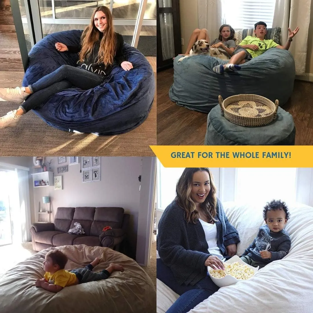 ULTIMATE SACK Kids Bean Bag Chair, Oversize Bean Bag Chair for Adults, Comfy Chair Bean Bag Couch Lounge Sofa Loveseat Furniture | Hunter Green Suede
