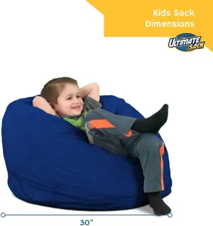 ULTIMATE SACK Kids Bean Bag Chair, Oversize Bean Bag Chair for Adults, Comfy Chair Bean Bag Couch Lounge Sofa Loveseat Furniture | Lime Fur