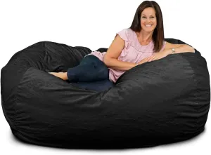 ULTIMATE SACK Lounger Bean Bag Chair, Oversize Bean Bag Chair for Adults, Comfy Chair Bean Bag Couch Lounge Sofa Loveseat Furniture | Charcoal Fur