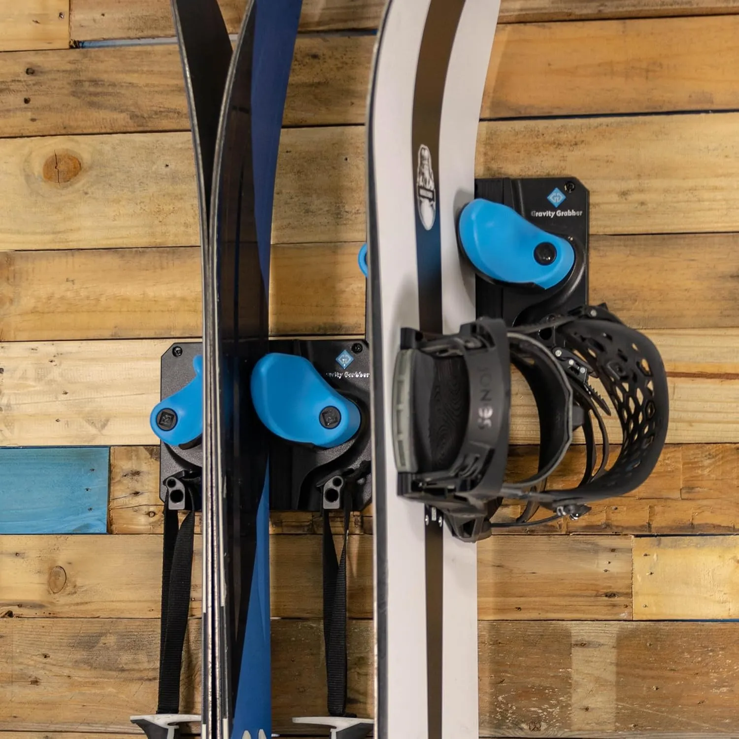 Ultimate Ski & Snowboard Wall Rack | Secure, Non-Slip Storage | Fits Any Ski/Board | Garage Organization | Ski Storage Rack | Snowboard Storage Rack | Winter Gear Organizer | 2 Pck