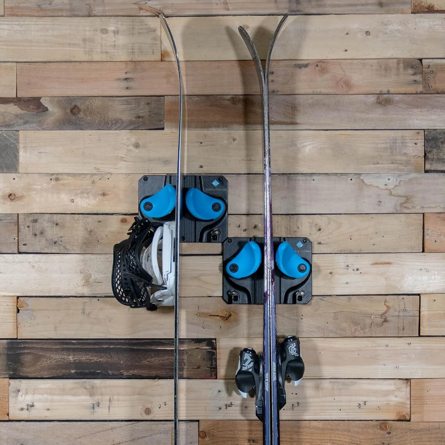 Ultimate Ski & Snowboard Wall Rack | Secure, Non-Slip Storage | Fits Any Ski/Board | Garage Organization | Ski Storage Rack | Snowboard Storage Rack | Winter Gear Organizer | 2 Pck