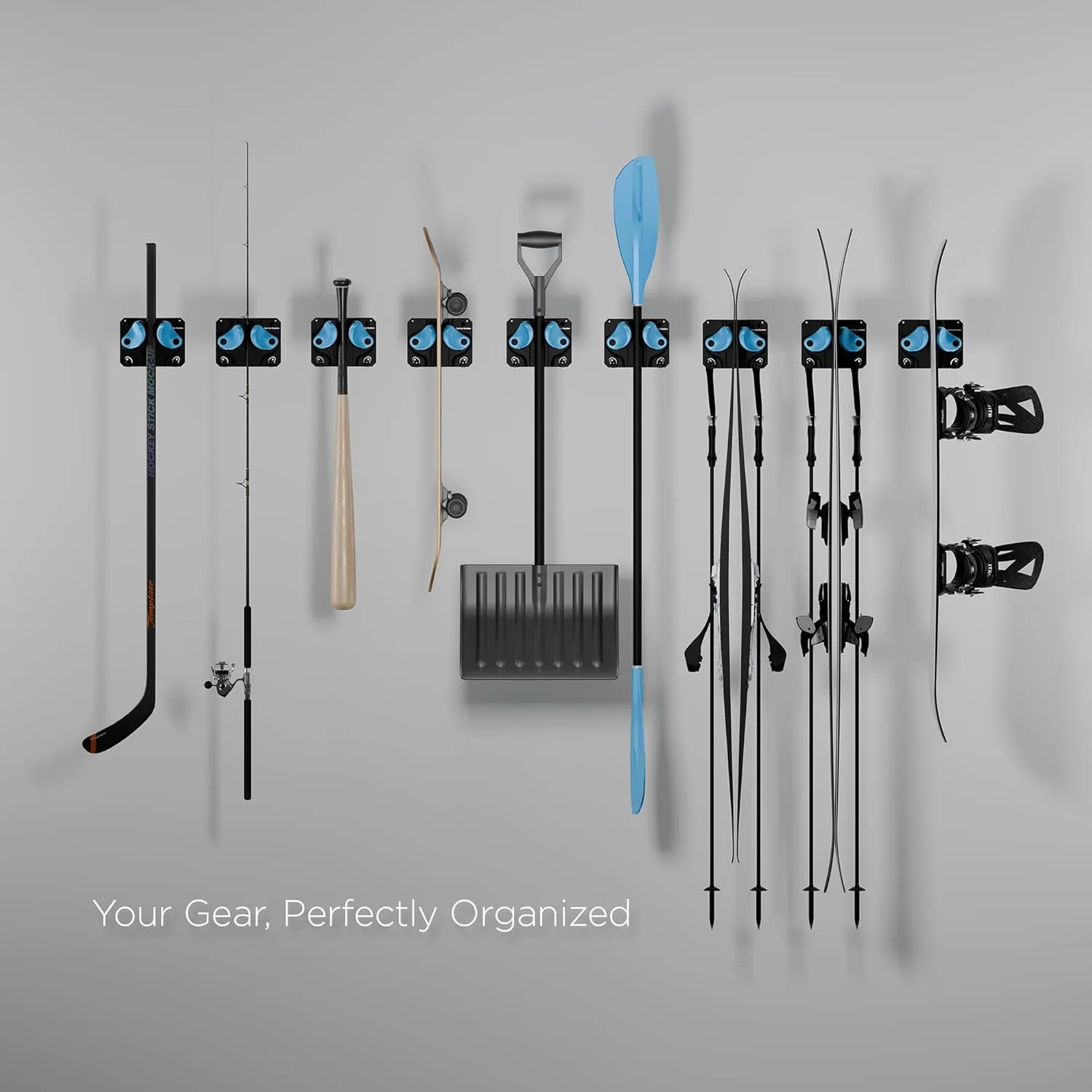 Ultimate Ski & Snowboard Wall Rack | Secure, Non-Slip Storage | Fits Any Ski/Board | Garage Organization | Ski Storage Rack | Snowboard Storage Rack | Winter Gear Organizer | 2 Pck