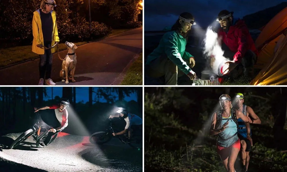 Ultra-Bright USB Rechargeable LED Headlamp – Waterproof IPX4 Headlight with White, Red, and Blue Light Modes