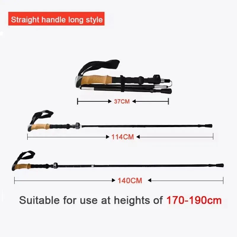 Ultra-Light Telescopic Carbon Fiber Trekking Pole for Mountaineering