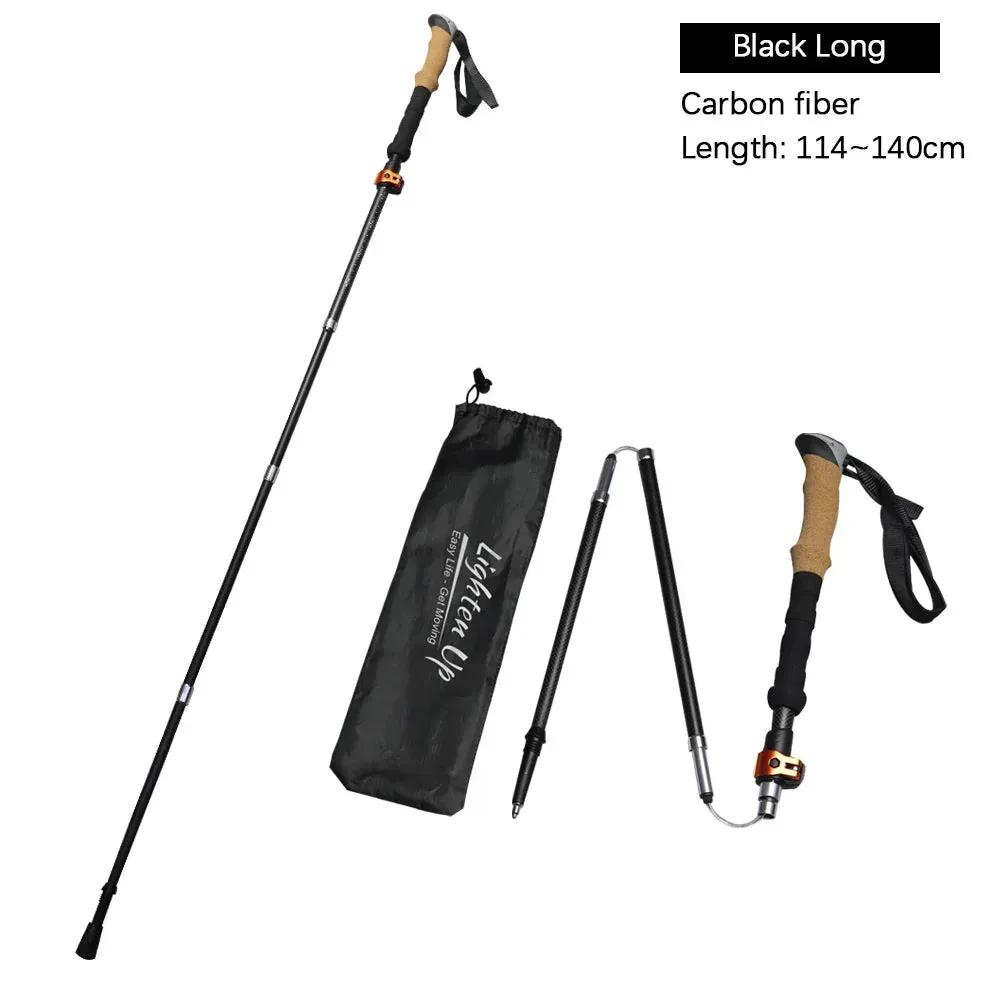 Ultra-Light Telescopic Carbon Fiber Trekking Pole for Mountaineering
