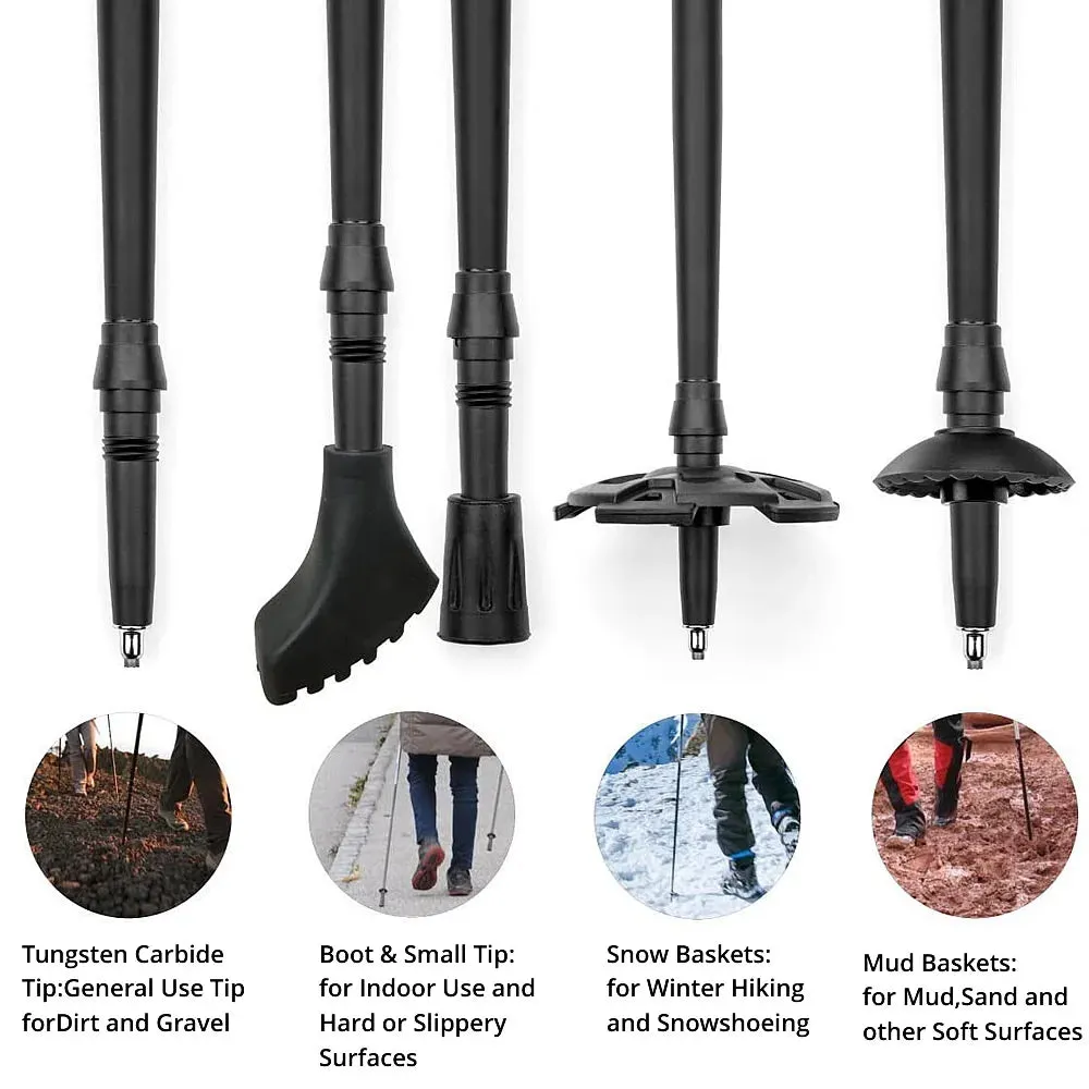 Ultra-Light Telescopic Carbon Fiber Trekking Pole for Mountaineering
