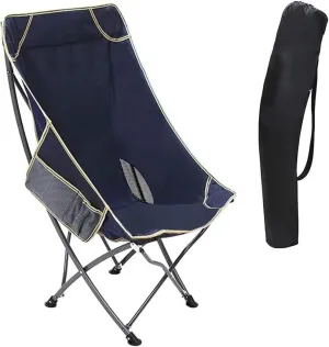Ultralight Folding Camping Chair with Backrest – 600D Oxford Fabric, Portable Beach Seat, Mesh External Hanging Bag, Non-Slip Feet, Lightweight for Fishing, Hiking, & Outdoor Activities