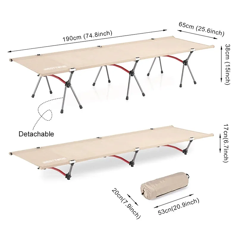 Ultralight Folding Camping Cot – Portable Aluminum Bed for Outdoor Hiking, Backpacking, and Travel