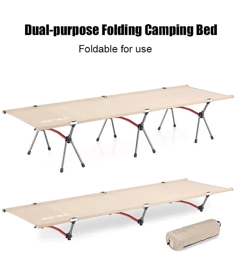 Ultralight Folding Camping Cot – Portable Aluminum Bed for Outdoor Hiking, Backpacking, and Travel