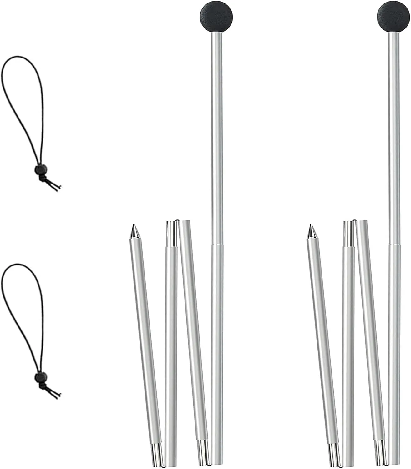 UMARDOO Family Beach Tent Extra Replacement Aluminum Foldable Poles, Portable Telescoping Tent Poles for Awnings Canopy (6.5FT)