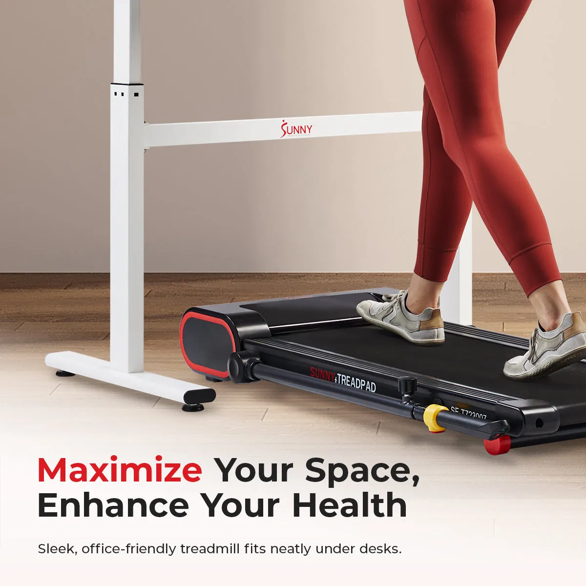 Under Desk Smart TreadPad® Walking Treadmill with Hiking Pole
